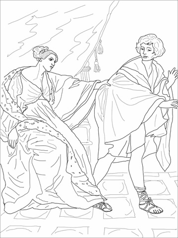 Joseph And Potiphar'S Wife Coloring Page